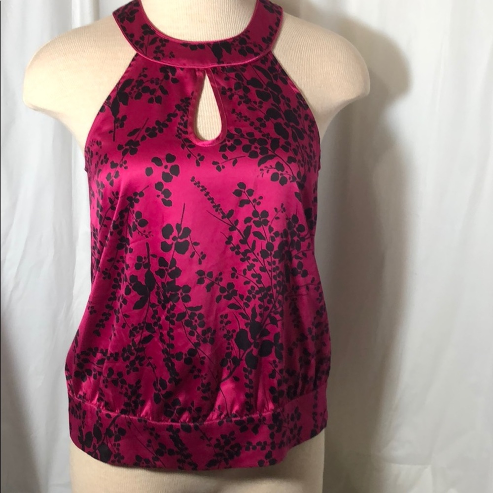 Limited Purple Black Satin Sleeveless Blouse Small